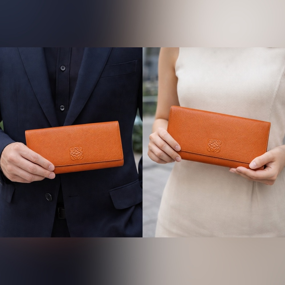 Loewe Vintage Orange Continental Wallet